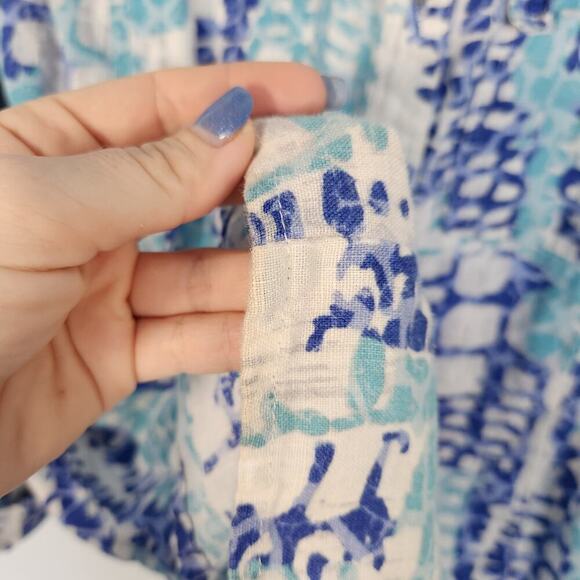 JM Collection Linen Multicolor Button Down Relaxed Shirt Lagenlook Coastal 10 - Picture 6 of 10